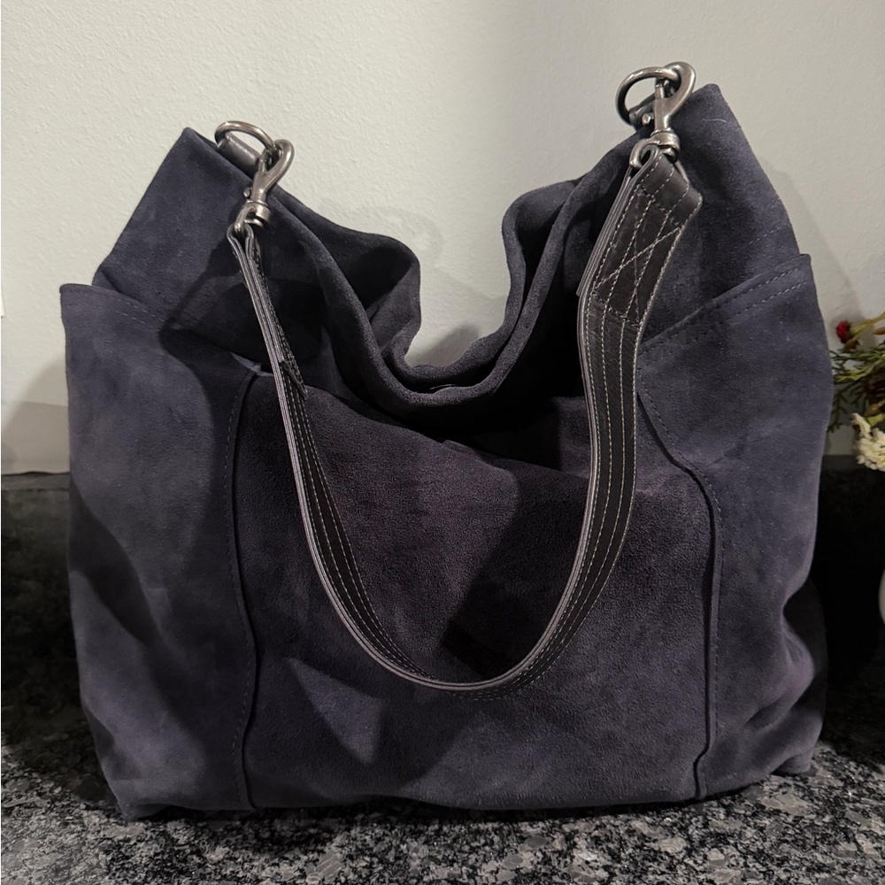 Rough & Tumble Parisian Navy Suede large lotus